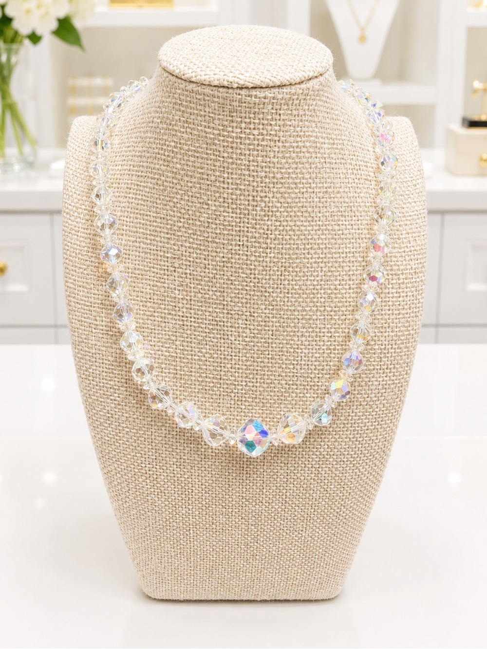 Vintage Crystal Bead Choker - Picture 2 of 4
